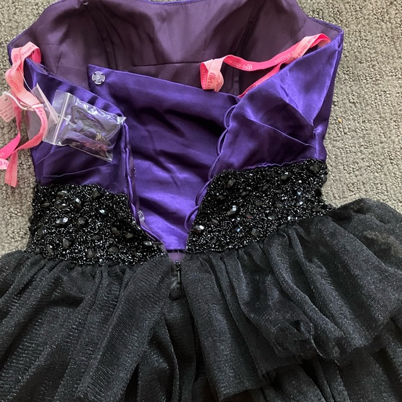 Black and purple Little girls dress - Picture 3 of 10